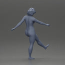 Naked Woman joyfully kicks her leg with energy - Only-Games