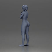 naked Woman Posing Thoughtfully with Hand on Her Chin - Only-Games