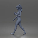 Naked Girl Walking Confidently with Drink