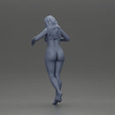 Naked woman standing on a balcony, gazing into the distance - Only-Games