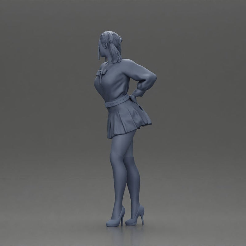 Stylishly Standing with One Hand on Hip and Playful Look - Only-Games