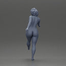 Naked Woman joyfully kicks her leg with energy - Only-Games