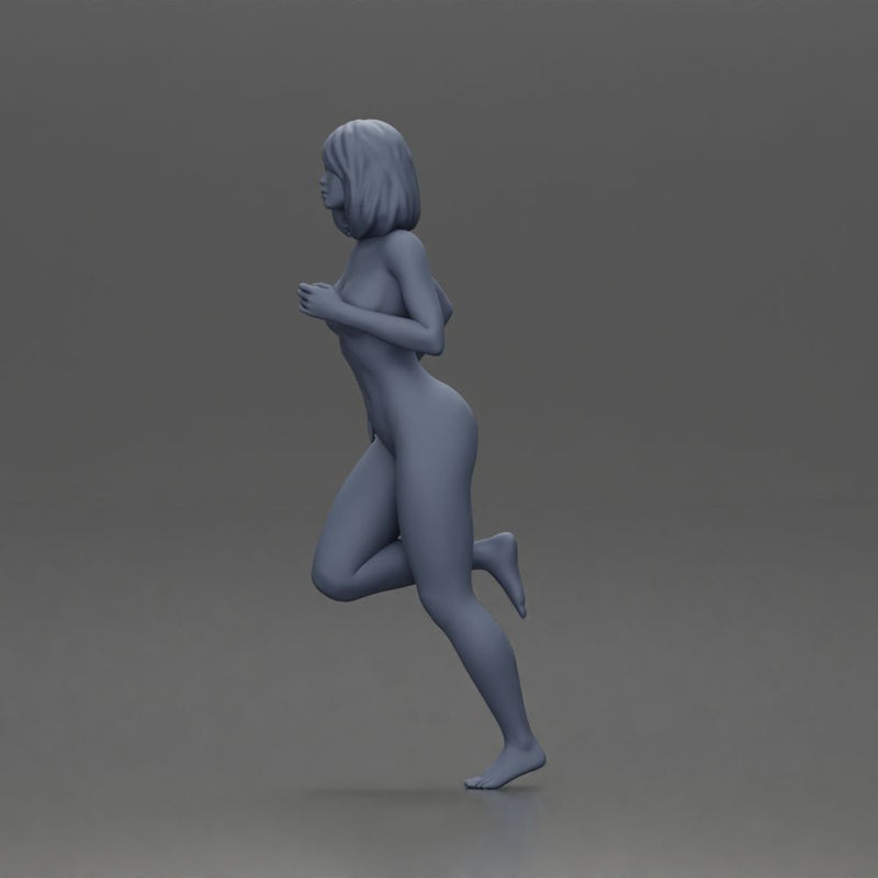 Naked Woman with short hair running - Only-Games