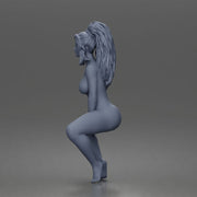 naked woman sitting with long hair - Only-Games