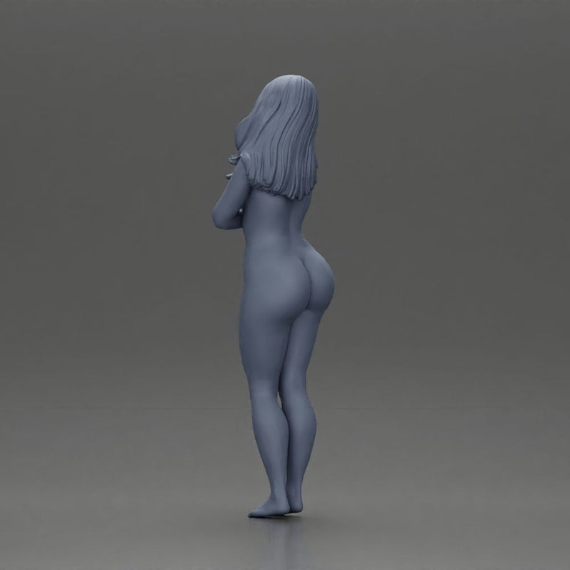 naked woman striking a thoughtful pose - Only-Games