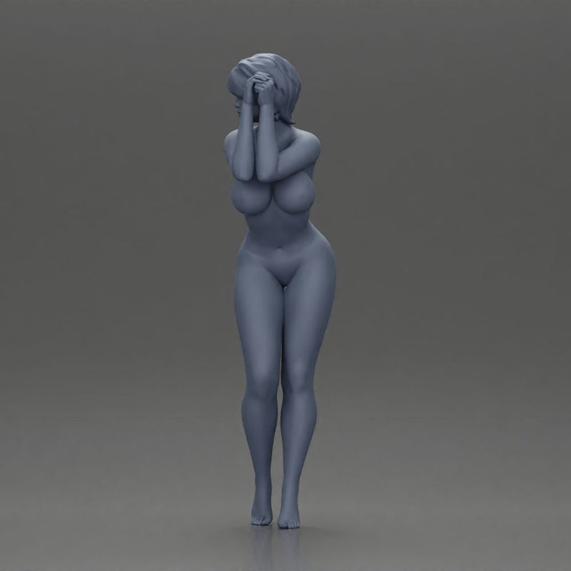 Naked Barefoot woman strikes a graceful elegant pose - Only-Games