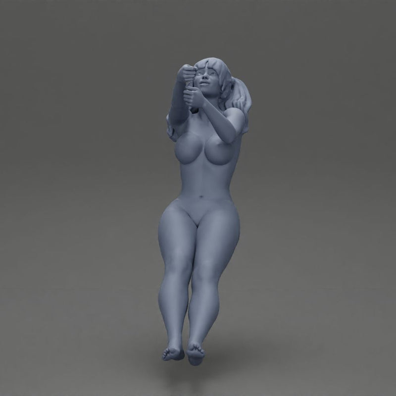 naked Girl in Enjoying a Fun Swinging Adventure on Tire - Only-Games