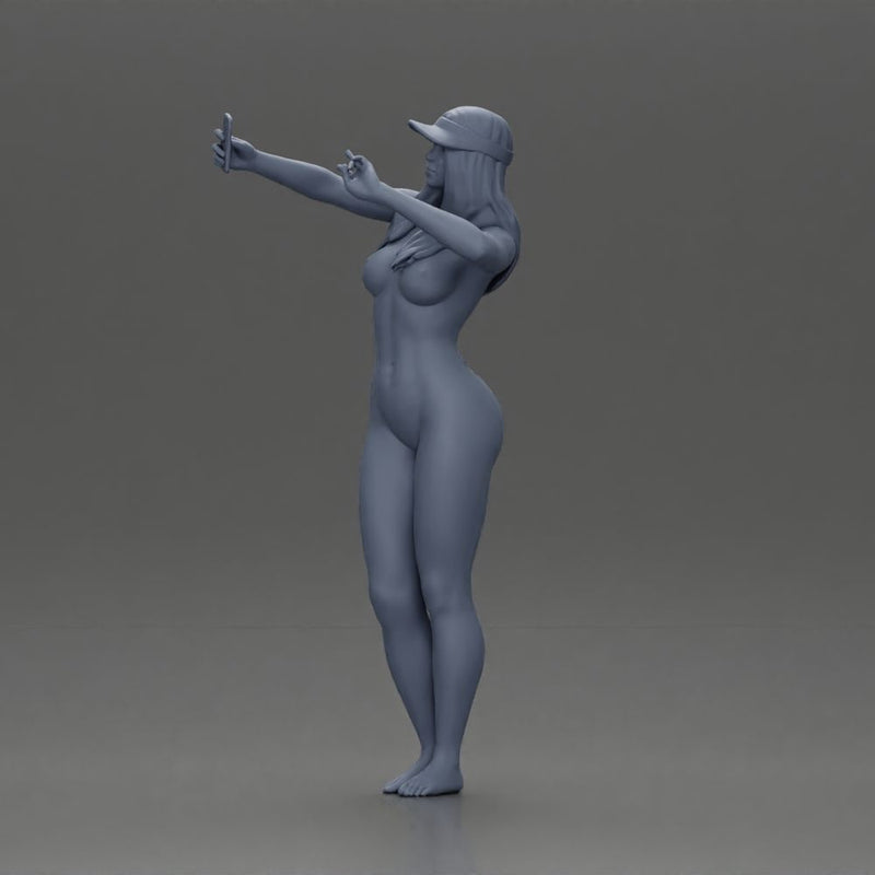 Naked Woman Taking a Selfie with Peace - Only-Games
