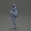 Naked Preparing for a Baseball Play with a Quick Leg Lift - Only-Games