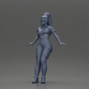 Confident woman in purple sportswear and sunglasses leaning on the car stylishly - Only-Games