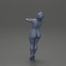 Naked girl leaning back holding hands enjoying a playful dance moment - Only-Games