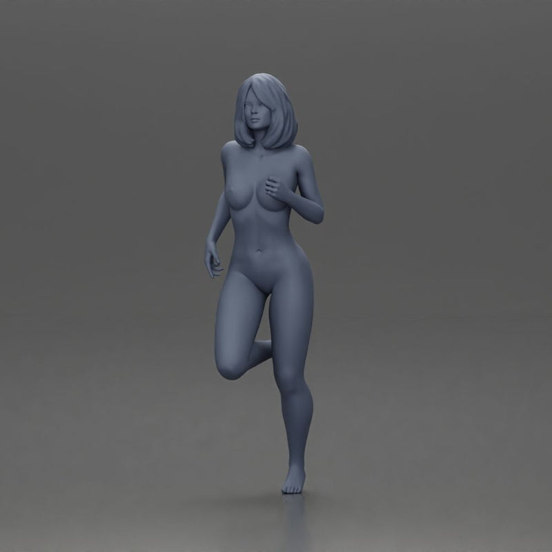 Naked Woman with short hair running - Only-Games