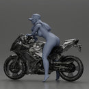 Naked Woman Riding a Sleek Motorcycle in cap - Only-Games