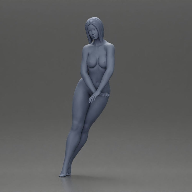 naked woman in short hair striking a pose - Only-Games