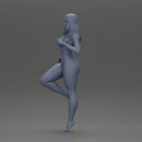 Naked female figure posed dynamically in minimal attire - Only-Games