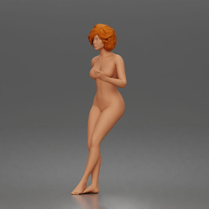 Naked girl leaning on car enjoying a calm - Only-Games
