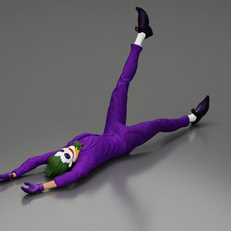 Joker sprawled laughing despite defeat plotting another wicked trick soon - Only-Games