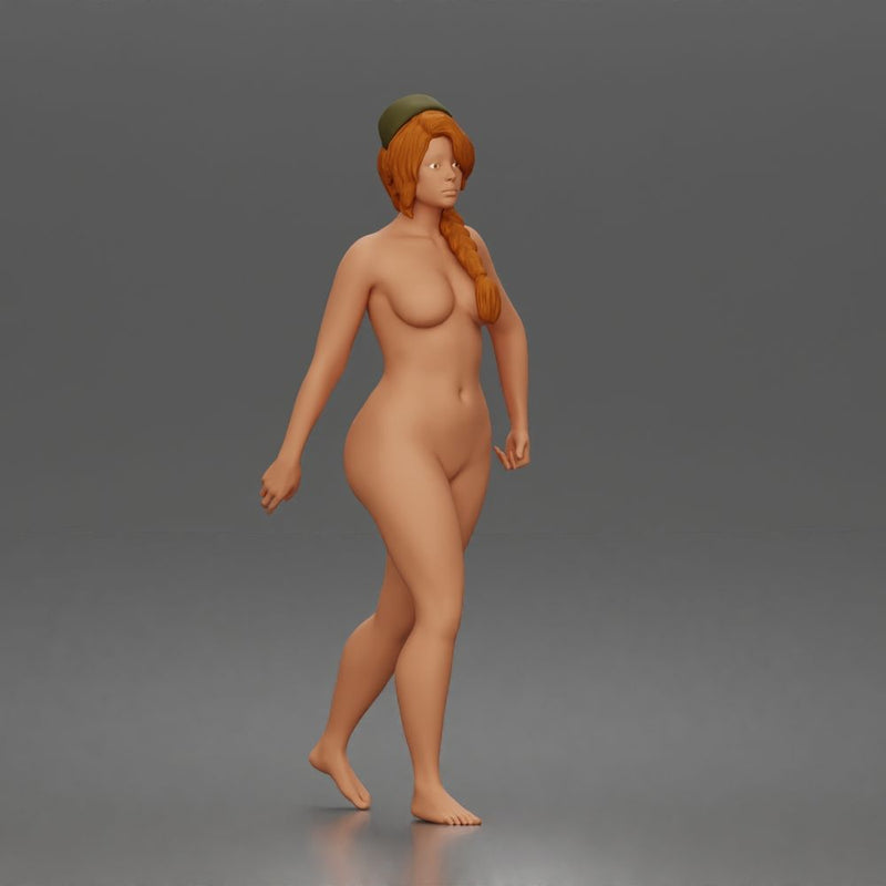 naked woman soldier walks - Only-Games