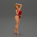 woman in a red swimsuit posing confidently - Only-Games