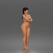 naked woman stands hand on cheek - Only-Games