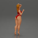 woman in a red swimsuit posing confidently - Only-Games
