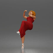 Leaning Back Receiving Kiss Long Dress Strappy Heels Hair Down - Only-Games