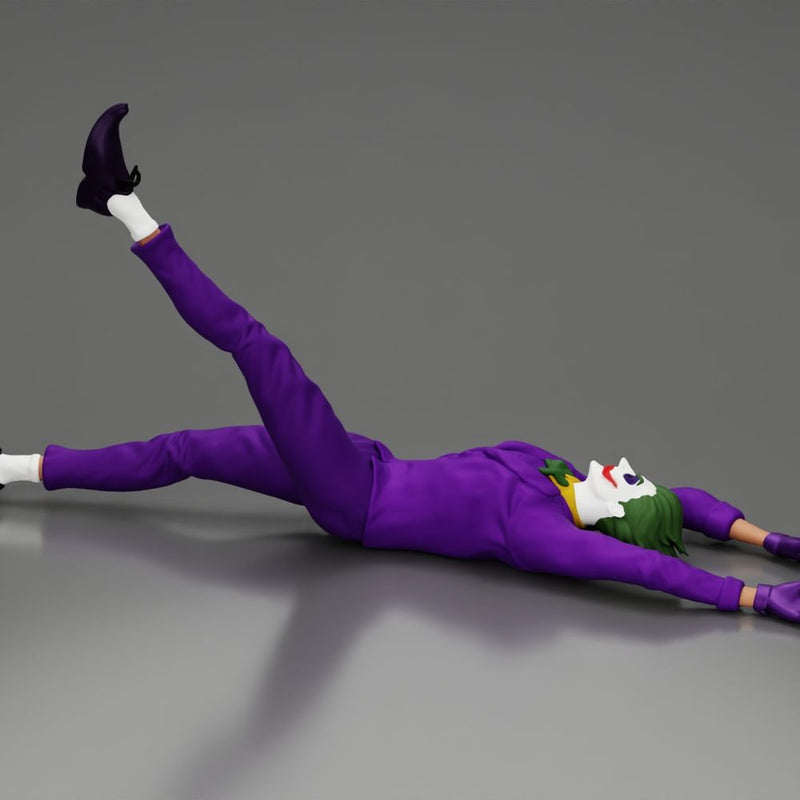 Joker sprawled laughing despite defeat plotting another wicked trick soon - Only-Games