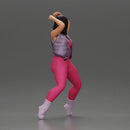 Bold Woman in Pink Jumpsuit Posing on a Sleek Motorcycle - Only-Games