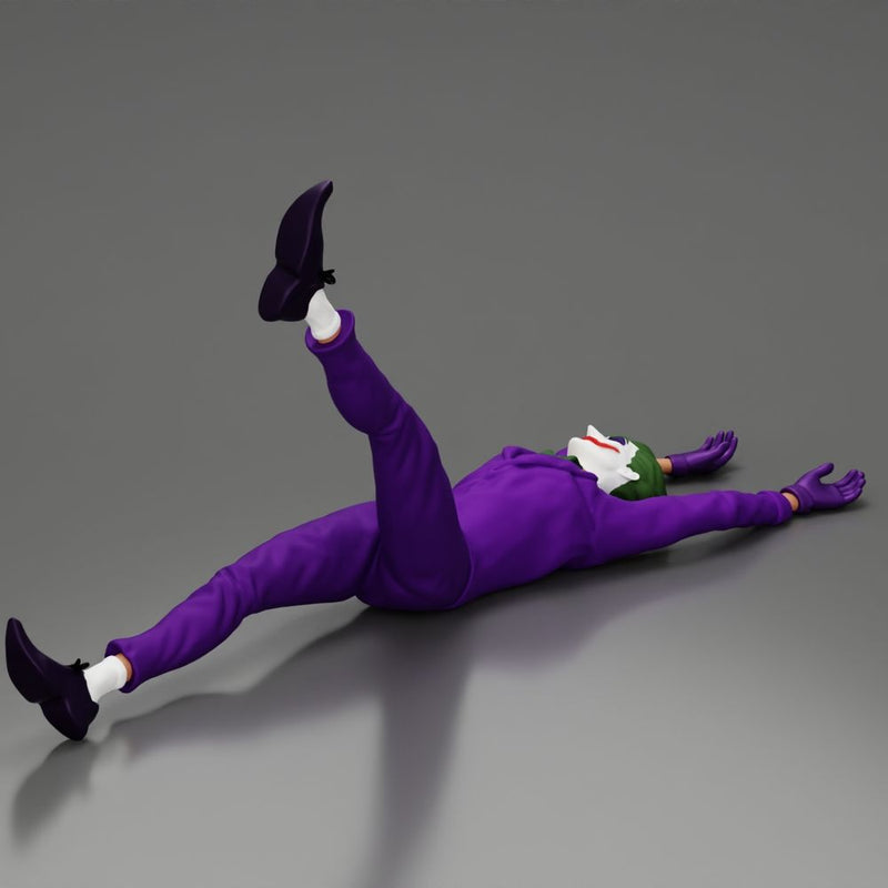 Joker sprawled laughing despite defeat plotting another wicked trick soon - Only-Games