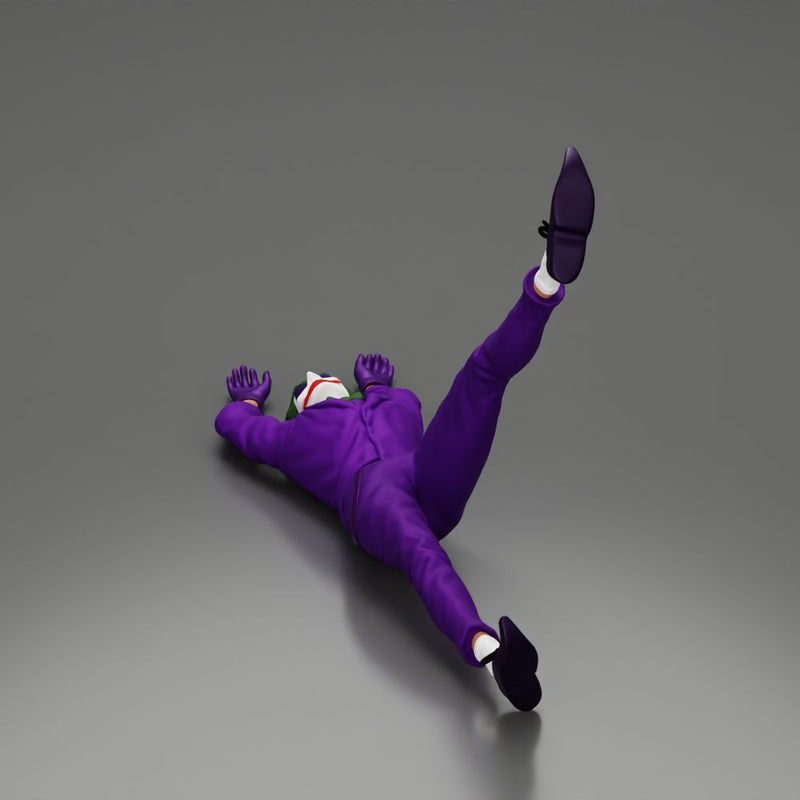 Joker sprawled laughing despite defeat plotting another wicked trick soon - Only-Games