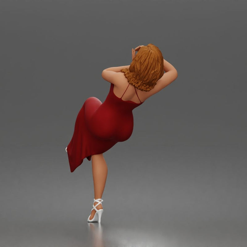 Leaning Back Receiving Kiss Long Dress Strappy Heels Hair Down - Only-Games