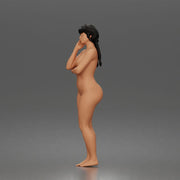naked woman stands hand on cheek - Only-Games