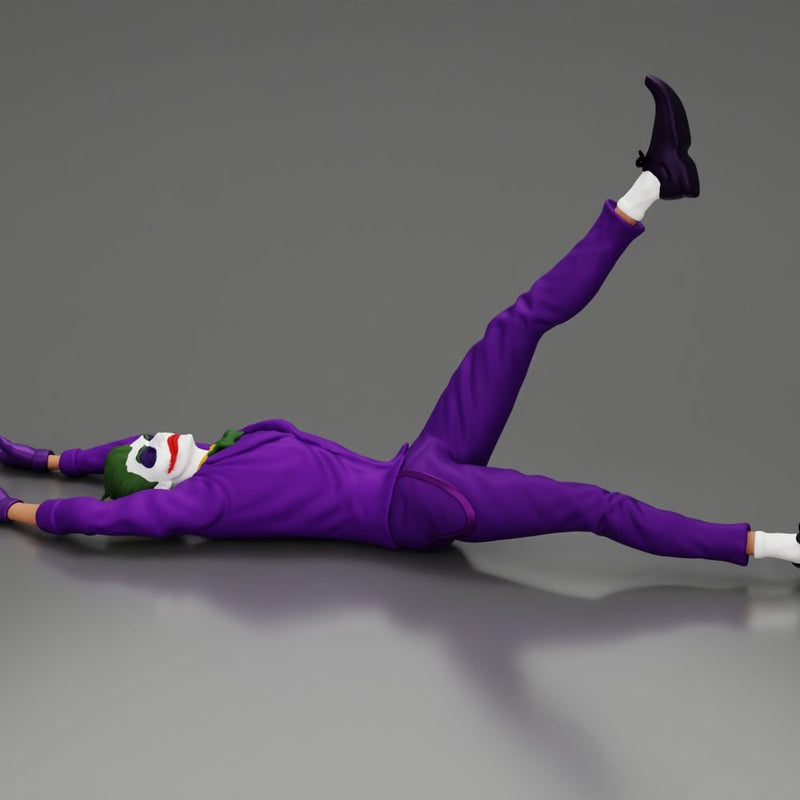 Joker sprawled laughing despite defeat plotting another wicked trick soon - Only-Games