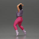 Bold Woman in Pink Jumpsuit Posing on a Sleek Motorcycle - Only-Games