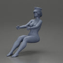 Naked officer driving seated holding steering wheel - Only-Games