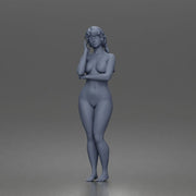 naked woman stands hand on cheek - Only-Games