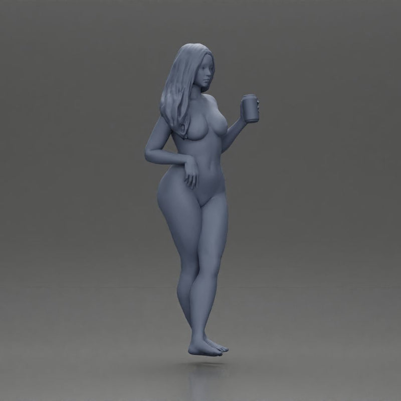 Naked Confident Style Holding a Drink - Only-Games