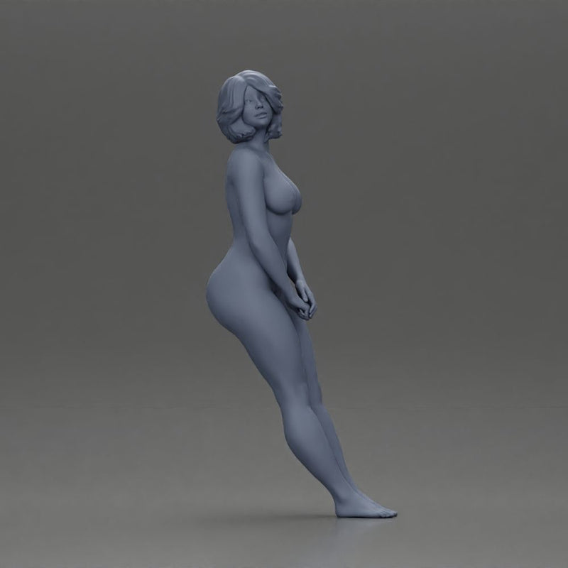 Naked Woman leaning on the car - Only-Games