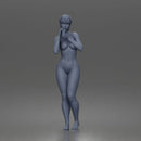Naked woman Drinking