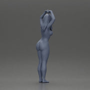 naked woman striking a heart-shaped pose with joyful energy - Only-Games