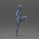 Naked Woman in Headphones Lifting Leg - Only-Games