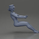 Naked officer driving seated holding steering wheel - Only-Games