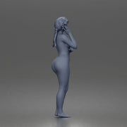 naked woman stands hand on cheek - Only-Games