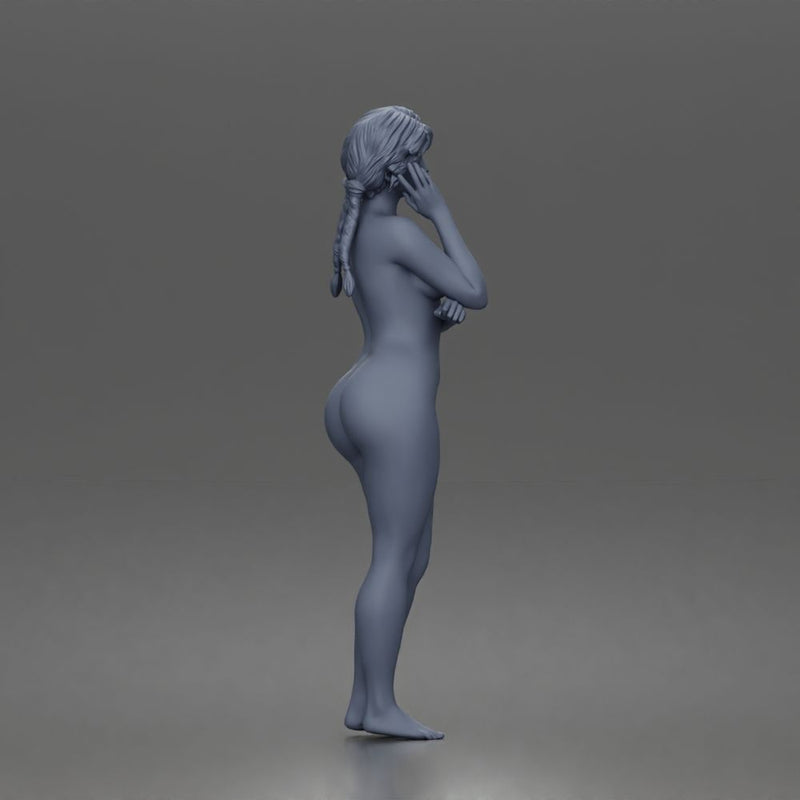 naked woman stands hand on cheek - Only-Games