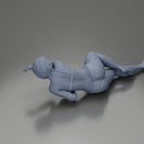 Woman in pink lingerie lying sideways resting arm with soft gaze - Only-Games