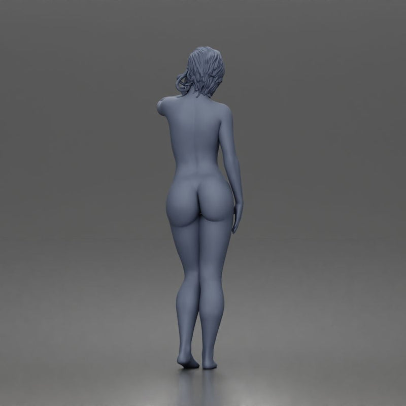 Naked Relaxed woman standing pose - Only-Games