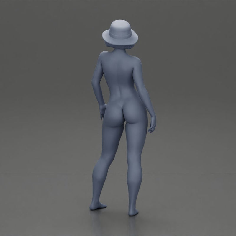 Stylish woman modeling modern asymmetric bikini and hat - Only-Games