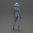 Stylish woman modeling modern asymmetric bikini and hat - Only-Games