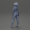 Stylish woman modeling modern asymmetric bikini and hat - Only-Games