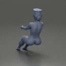 Naked officer driving seated holding steering wheel - Only-Games